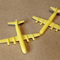 gule reklamefly Lockheed 2-288 genbrugs legetøj.